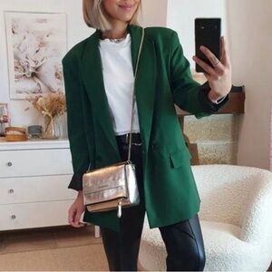 Vintage Worthington Forest Green Wool Blazer Size 12